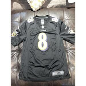 Nike Lamar Jackson #8 Jersey Mens M Baltimore Ravens Black On Field NFL